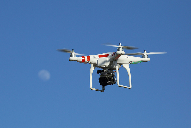 The skies of the future will likely host many drones. Image courtesy of Wikipedia user Don McCullough, CC BY 2.0