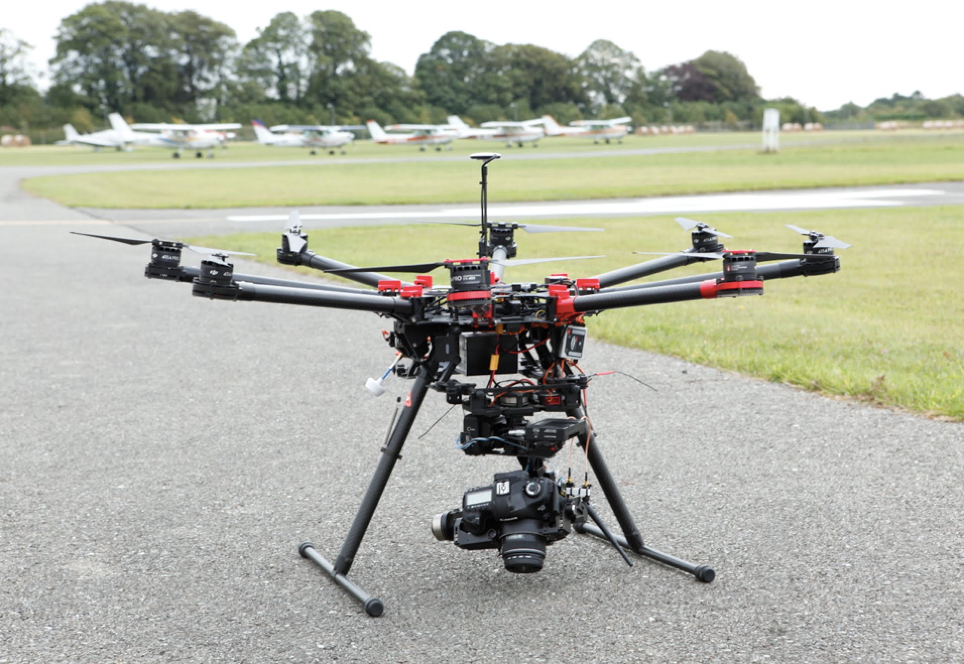 Drones flying overhead at Weston Airport in Lucan, published by Siliconrepublic